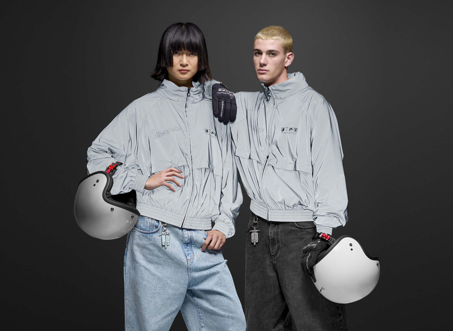 Veste coupe-vent Vespa Blade grise collection DEC