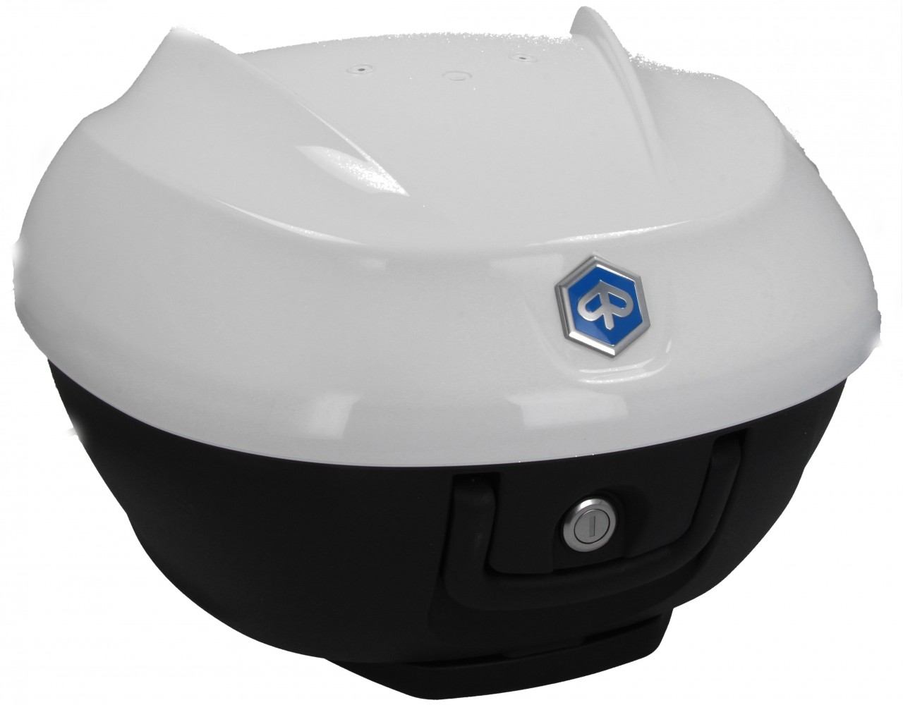 Top Case Kit 36 l. Blanc Luna 533 Original Piaggio pour Beverly HPE (plaque de maintien incluse)