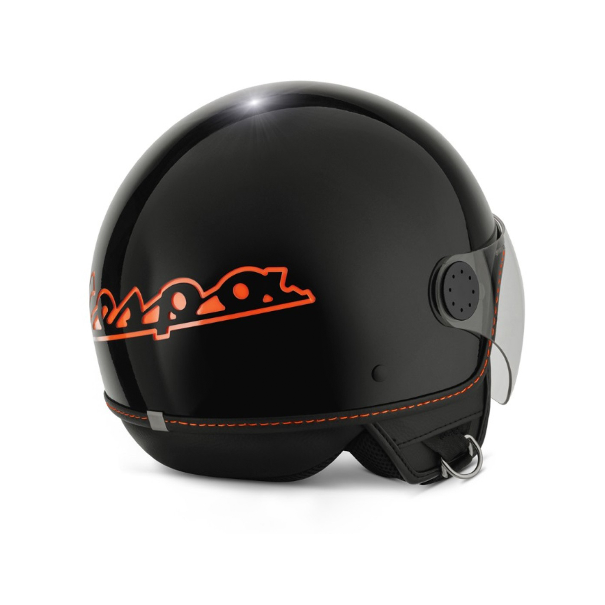 Vespa casque jet visor 4.0 noir / orange
