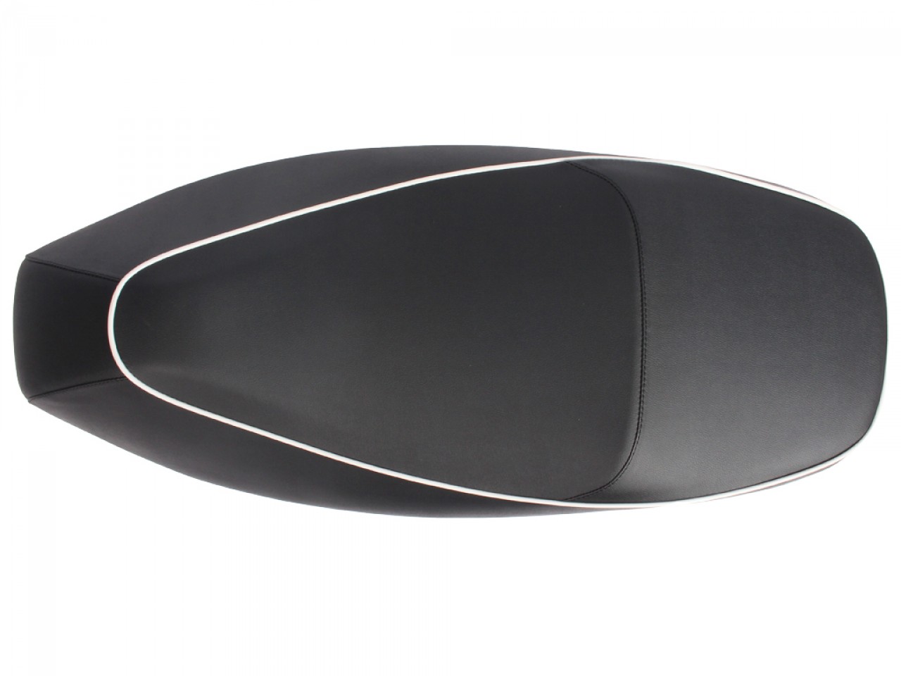 selle "double" noire avec passepoil blanc pour Vespa GTS