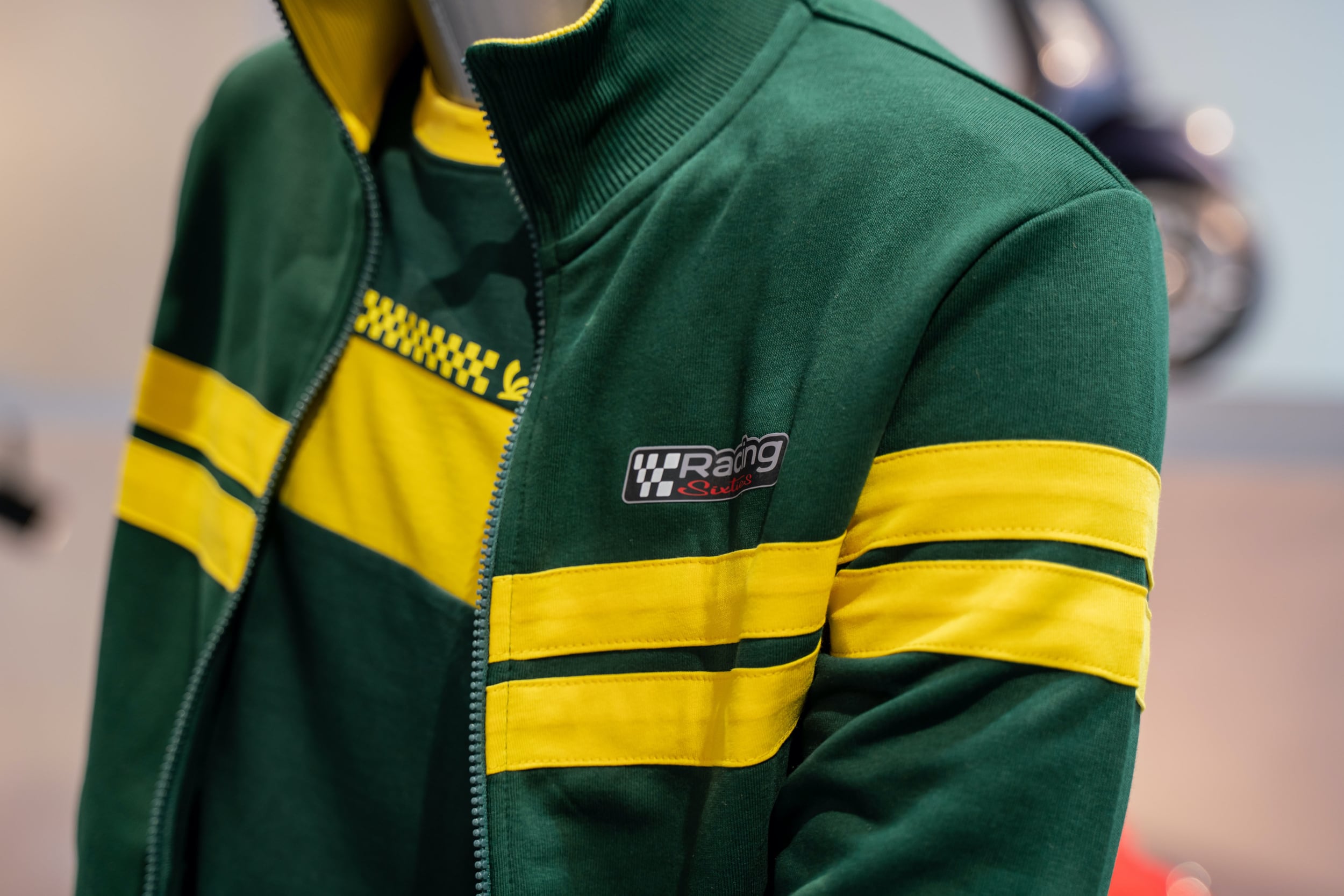 Veste sweat Vespa, Racing Sixties 60s vert / jaune