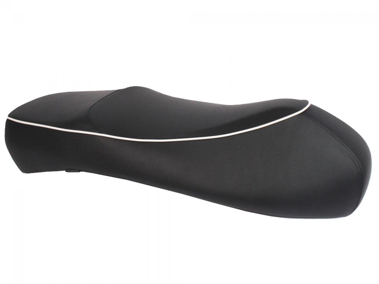 selle "double" noire avec passepoil blanc pour Vespa GTS