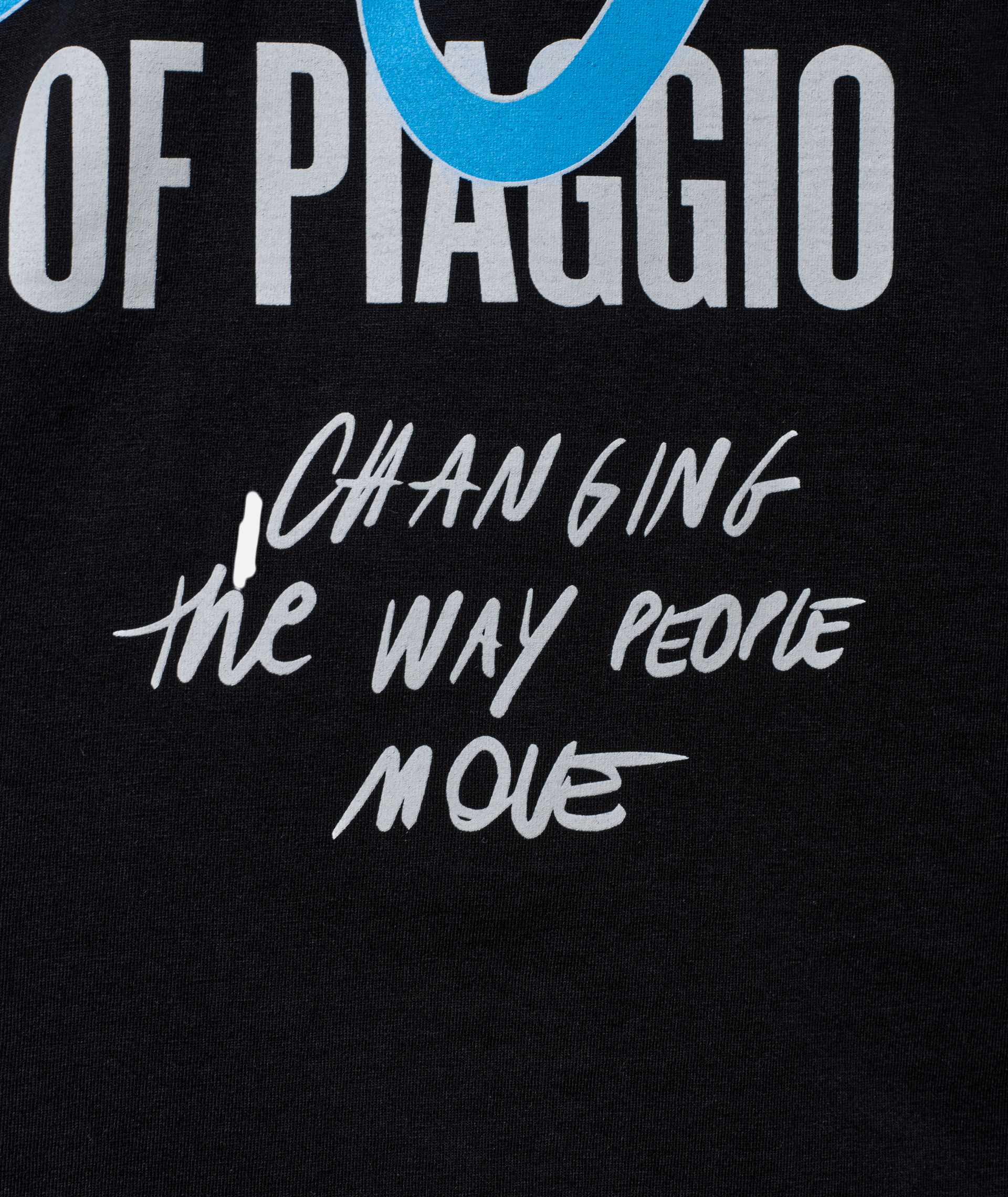 T-shirt Vespa "140 ans de Piaggio" noir bleu