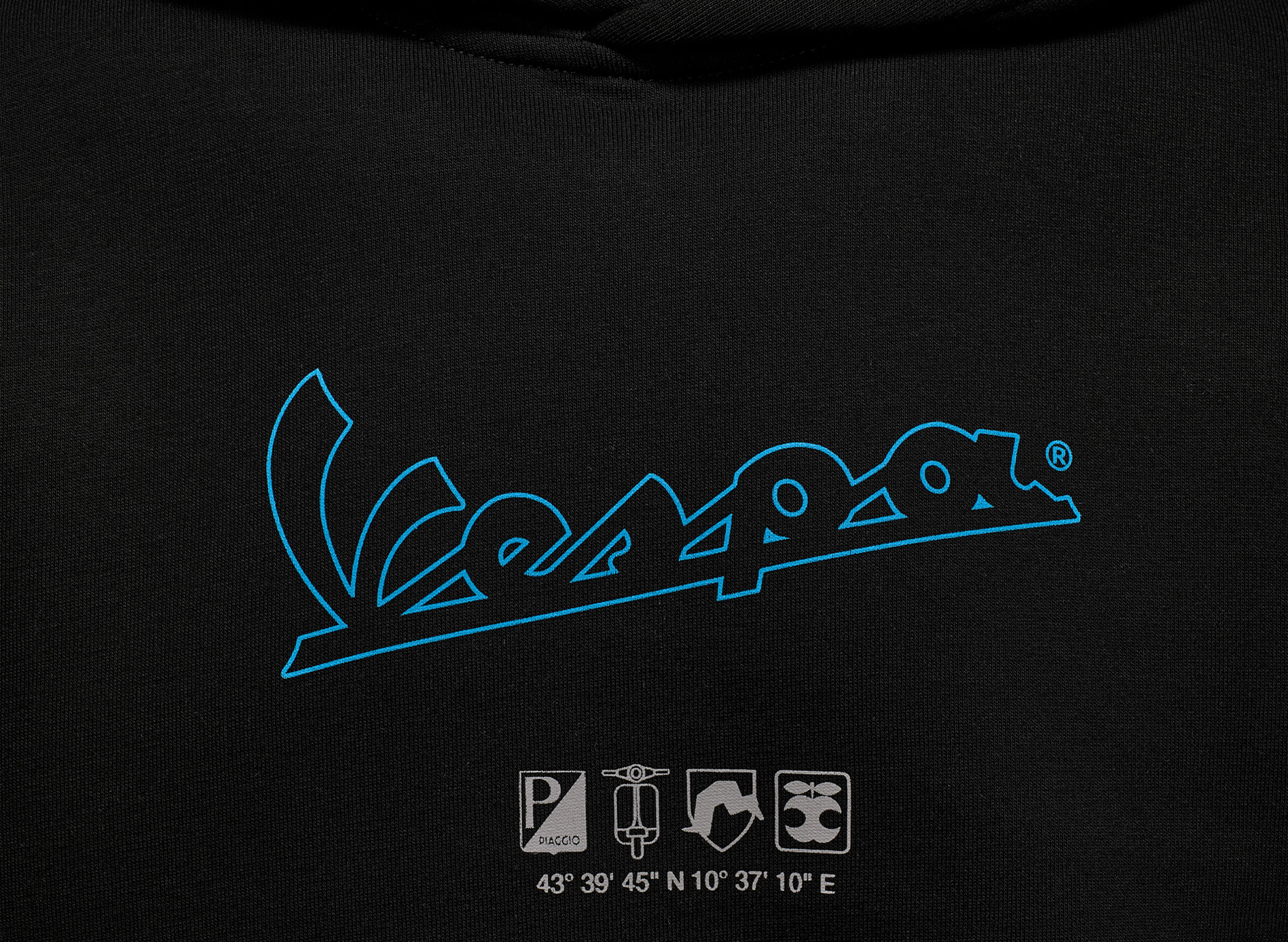 Hoodie Vespa noir collection DEC