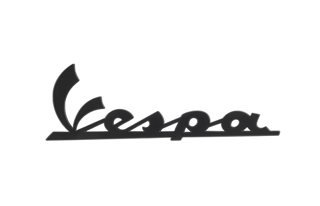 Inscription "Vespa" plaque de jambe avant - noir/anthracite brillant