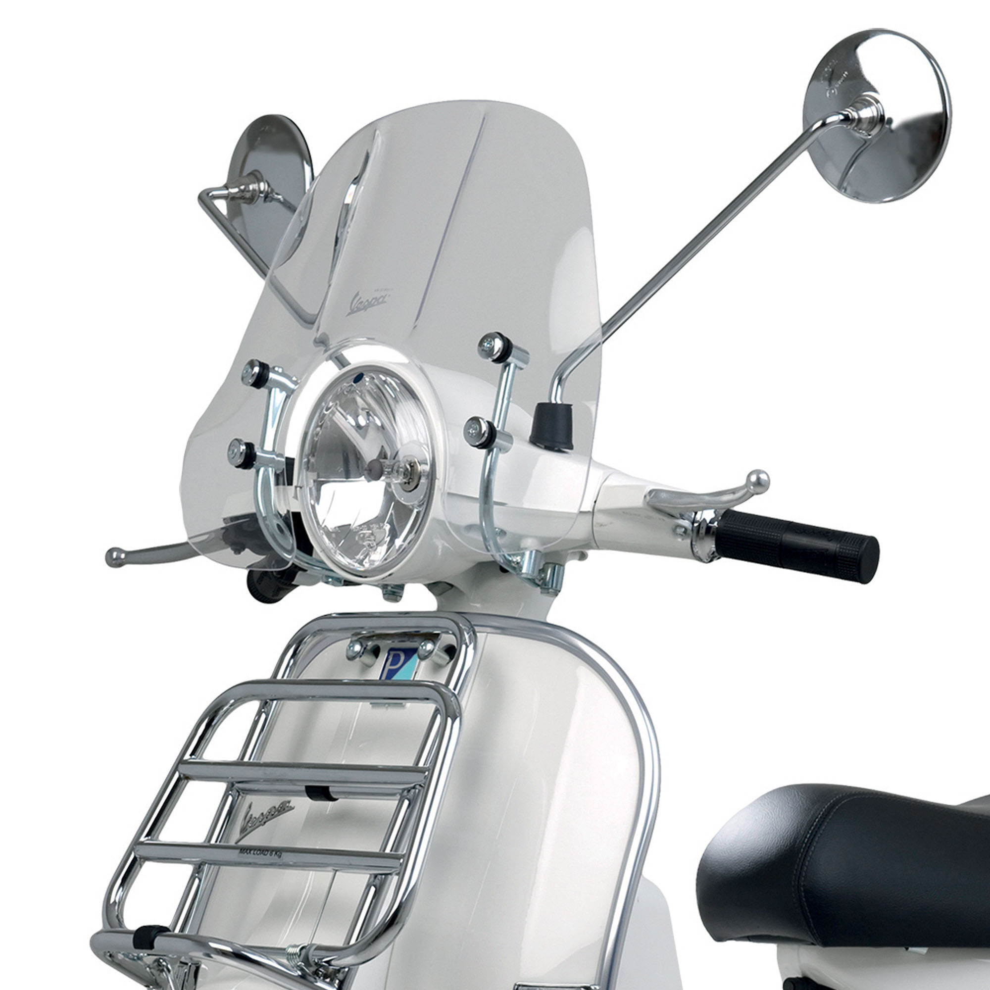 Original Vespa porte-bagages avant pliable chrome Vespa PX