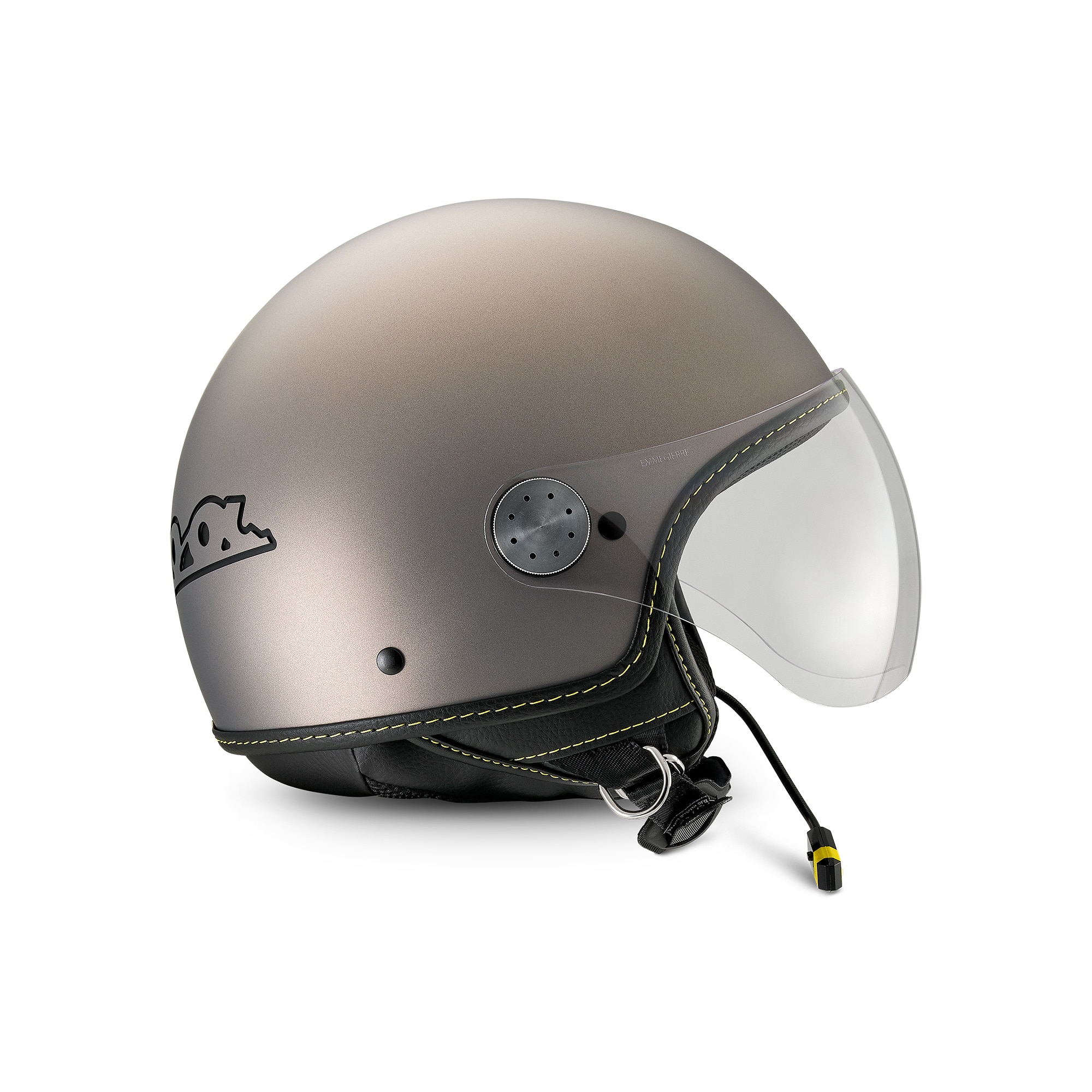 Vespa casque jet Visor 4.0 Grigio Ottimista Matt - Bluetooth