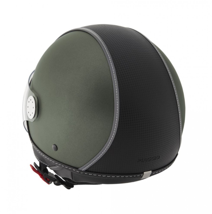 Casque Piaggio Demi Jet, Carbonskin, vert armée, mat